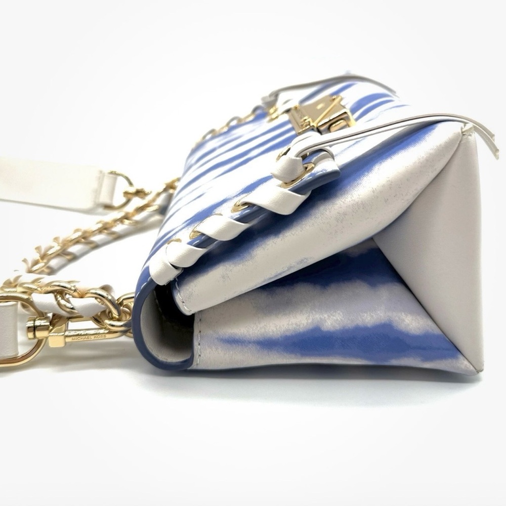 Michael Kors Cece Mini Satchel NWT Blue Tie Dye Leather Crossbody Bag - Picture 6 of 15